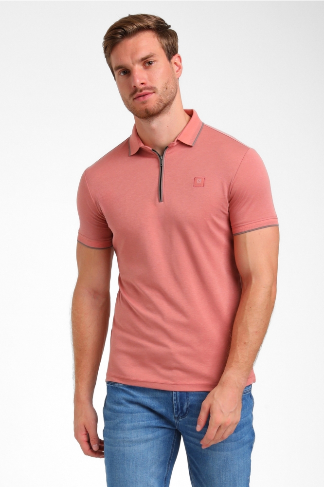 PREMIUM ZIPPER POLO 235920 SUNSET RED